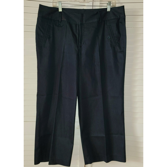 Essentials by Milano Women Plus Size 16 Navy Business Causal Denim Slack Pants - Picture 4 of 11